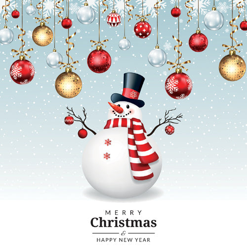 Snowman & Baubles Christmas Card Pack