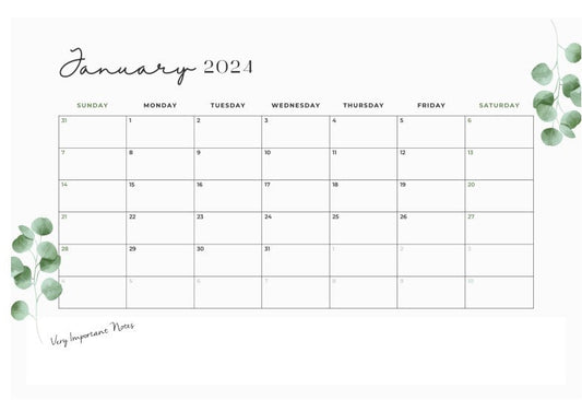 Leaves A5 2025 Desk Calendar, 2025 Calendar, Desk Calendars Made to Order, Bespoke Calendar Design, Made to Order, UK Supplier, Handfinished