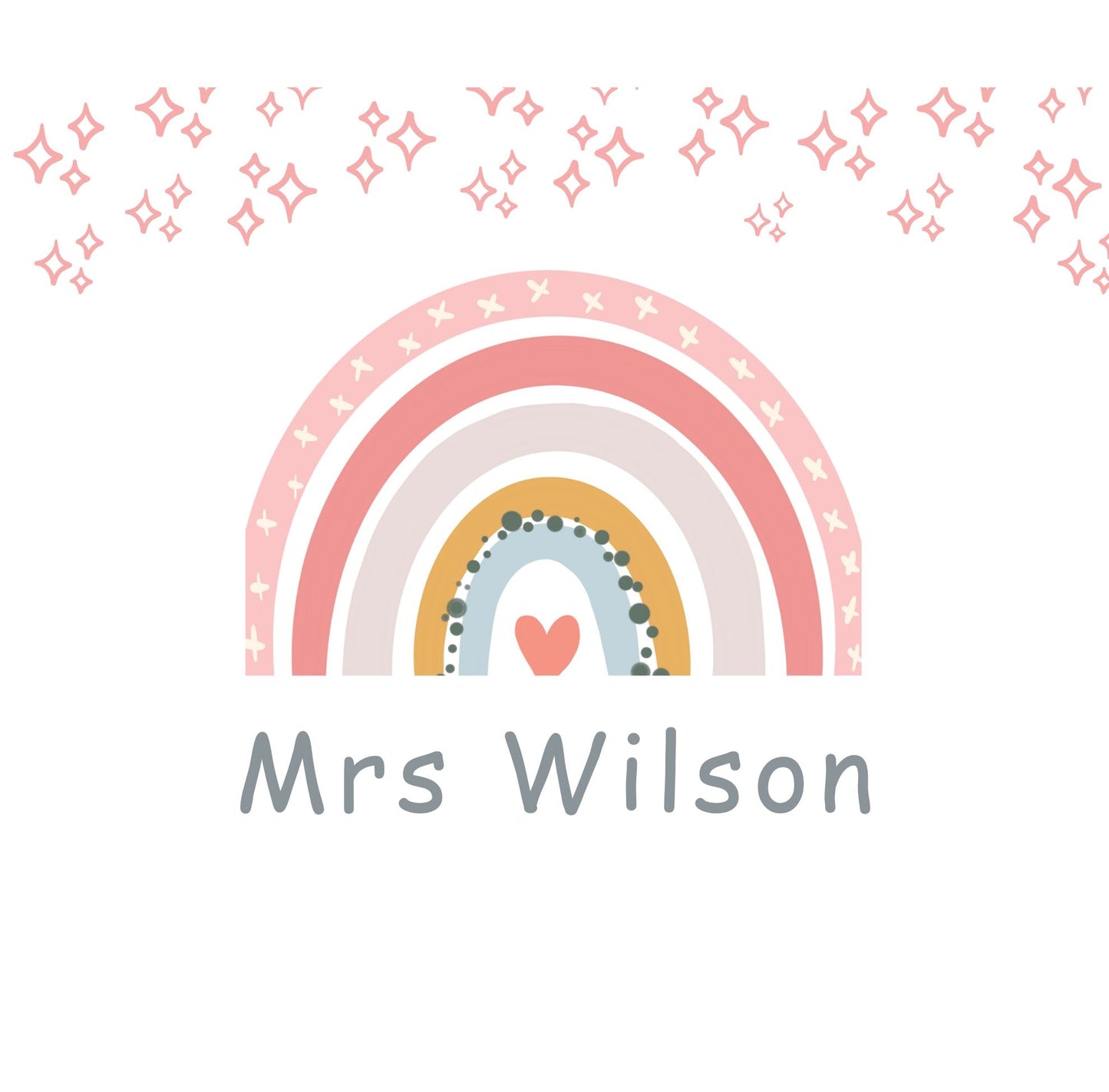 Rainbow Themed Personalised Mug, Gift for Teaacher